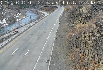 I-70 - I-70  120.80 WB @ Grizzly Creek - Traffic closest to camera is travelling West - (14287) - Denver and Colorado