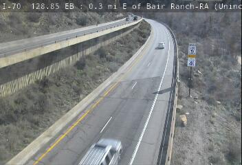 I-70 - I-70  128.85 EB : 0.25 mi E of Bair Ranch Rest Area - Traffic closest to camera is travelling East - (14276) - Denver and Colorado
