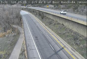 I-70 - I-70  128.85 EB : 0.25 mi E of Bair Ranch Rest Area - Traffic furthest from camera is travelling West - (14277) - Denver and Colorado