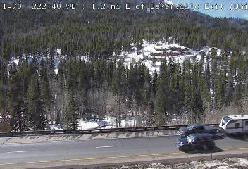 I-70 - I-70  222.30 WB : 1.1 mi E of Bakerville Exit - Traffic furthest from camera is travelling East - (14406) - Denver and Colorado
