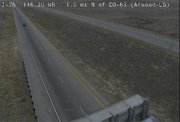 I-76 - I-76  116.20 WB : 1.0 mi E of CR-63 - Traffic furthest from camera is travelling East - (14396) - Denver and Colorado