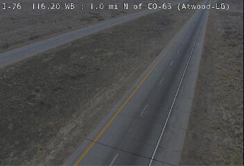 I-76 - I-76  116.20 WB : 1.0 mi E of CR-63 - Traffic closest to camera is travelling West - (14397) - Denver and Colorado