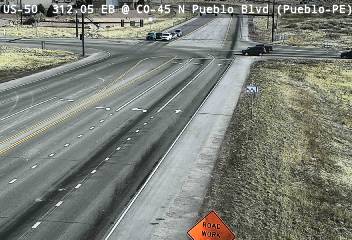 US 50 - US-50  312.05 EB @ CO-45 N Pueblo Blvd - Traffic closeset to camera is travelling North - (14305) - Denver and Colorado