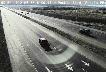 US 50 - US-50  312.05 EB @ CO-45 N Pueblo Blvd - Traffic furthest from camera is travelling East - (14302) - Denver and Colorado