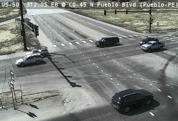 US 50 - US-50  312.05 EB @ CO-45 N Pueblo Blvd - Traffic furthest from camera is travelling North - (14304) - Denver and Colorado