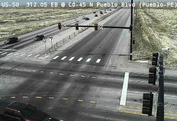 US 50 - US-50  312.05 EB @ CO-45 N Pueblo Blvd - Traffic closest to camera is travelling West - (14303) - Denver and Colorado