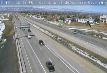 C-470 - C-470  020.75 EB : 0.4 mi W of University Blvd - Traffic furthest from camera is travelling West - (14292) - Denver and Colorado