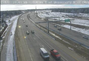 C-470 - C-470  021.65 WB : 0.6 mi E of University Blvd - Traffic furthest from camera is travelling East - (14340) - Denver and Colorado
