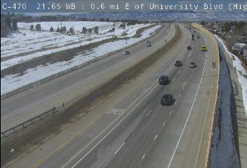 C-470 - C-470  021.65 WB : 0.6 mi E of University Blvd - Traffic closest to camera is travelling West - (14341) - Denver and Colorado