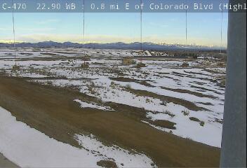 C-470 - C-470  022.90 WB : 0.8 mi E of Colorado Blvd - Traffic closest to camera is travelling West - (14309) - Denver and Colorado