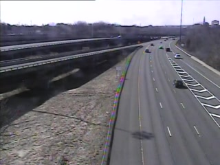 CAM 18 East Hartford I-84 WB Exit 57 - Rt. 15 to I-91 SB (Traffic closest to the camera is traveling WEST) - Connecticut