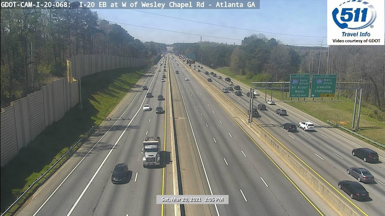I-20 : W of Wesley Chapel Rd (E) (13664) - Atlanta and Georgia