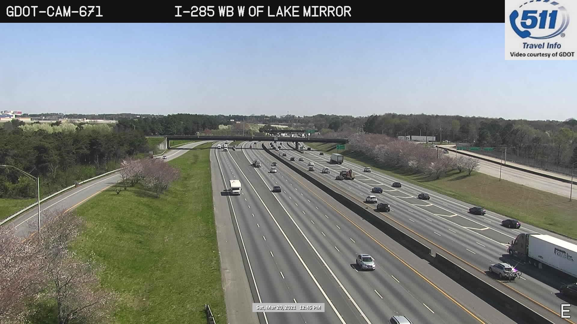 I-285 : W OF LAKE MIRROR (W) (5588) - Atlanta and Georgia