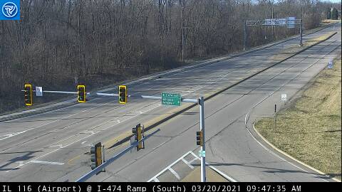 IL 116 (Airport Rd.) at I-474 Ramps/Dirksen Parkway - South 1 - Chicago and Illinois