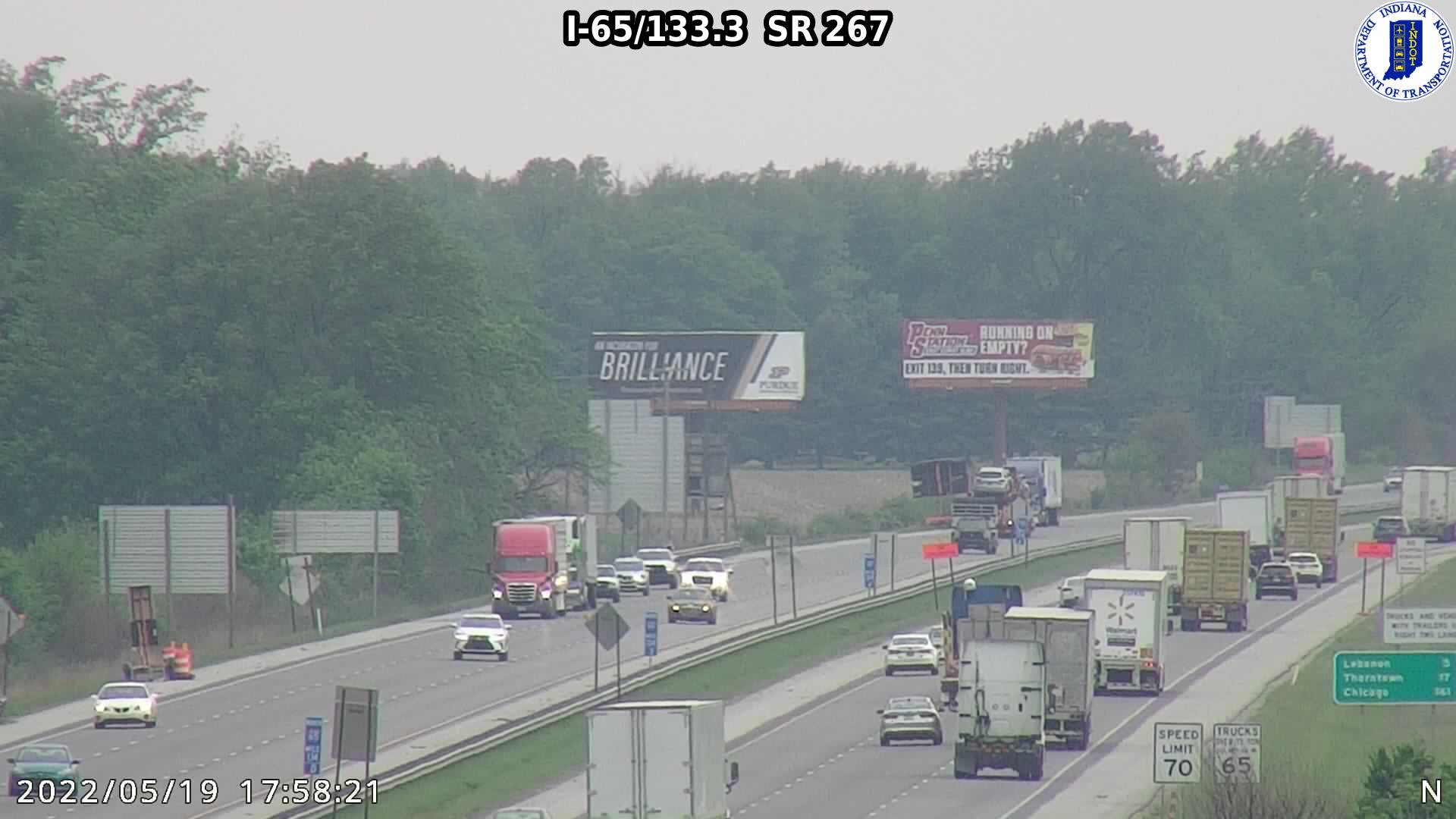 I-65/131.3 N OF OLD SR 334 (126) () - Indiana