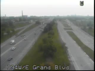 I-94 @ E Grand Blvd-Traffic closest to camera is traveling West (7) - USA