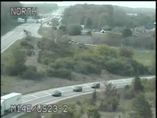 M-14 @ US-23-Traffic closest to camera is traveling east (2018) - USA
