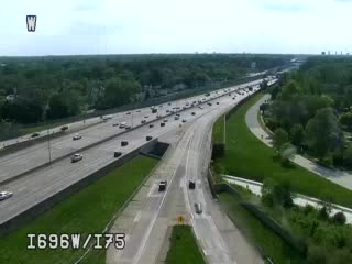 I-696 @ I-75-Traffic closest to camera is traveling west (2212) - USA