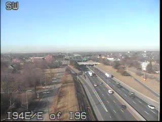 I-94 @ E. of I-96-Traffic closest to camera is traveling east (2323) - USA
