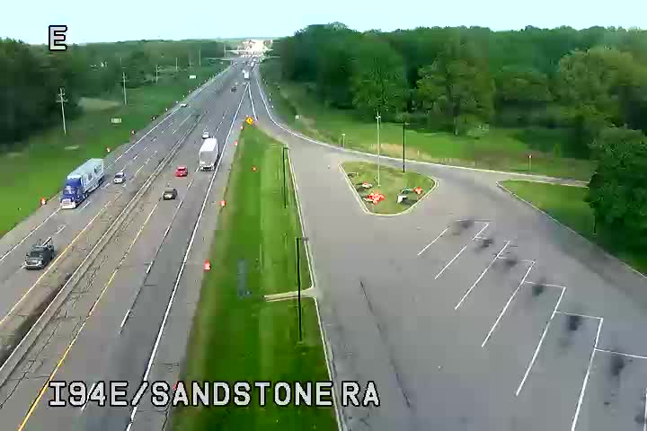 I-94 @ Sandstone RA-Traffic closest to camera is traveling east (2645) - USA