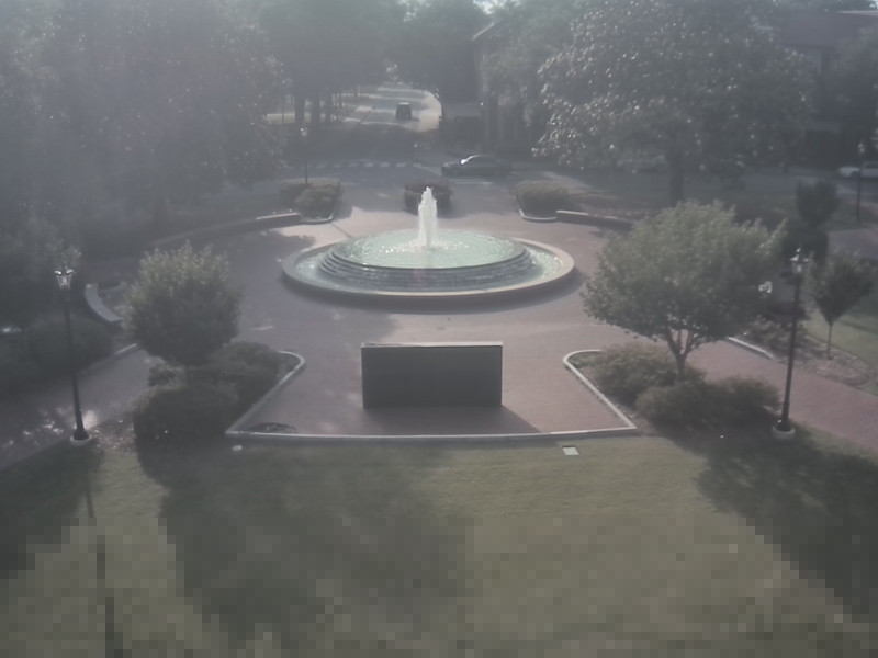 View of the Trustees Fountain at Wright Circle on the ECU Campus, Greenville, NC - USA