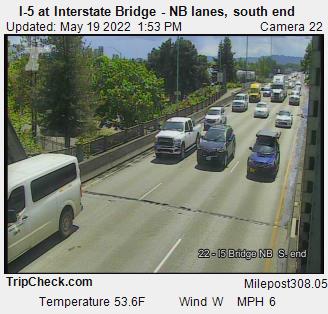 I-5 at Interstate Bridge - NB lanes, south end (135) - Oregon