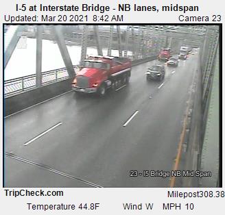 I-5 at Interstate Bridge - NB lanes, midspan (136) - Oregon