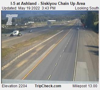 I-5 at Ashland - Siskiyou Chain Up Area (519) - USA