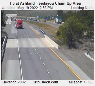 I-5 at Ashland - Siskiyou Chain Up Area (520) - USA