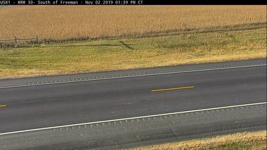Freeman - 4 miles south of town along US-81 @ MP 30 - Camera Looking West - USA