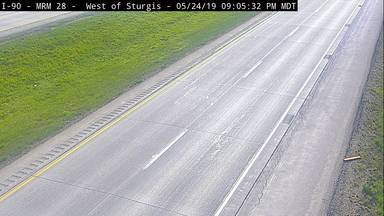 Sturgis - West of town along I-90 @ MP 28.6 - road surface view - South Dakota