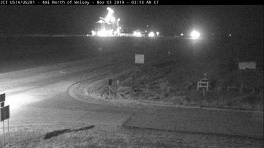 Wolsey - 4 miles north of town at junction US-14 & US-281 - Camera Looking North - South Dakota