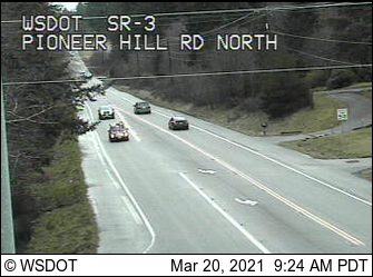 SR 3 at MP 54.7: Pioneer Hill Rd Looking North - Washington
