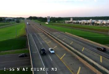 I-55 N at Church Rd - I-55 north of Church Rd towards Memphis. (N - 040106) - USA