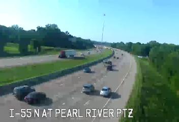 I-55 N at Pearl River PTZ - I-55 north over the Pearl River towards Pearl St/ Jackson. (N - 011303) - USA